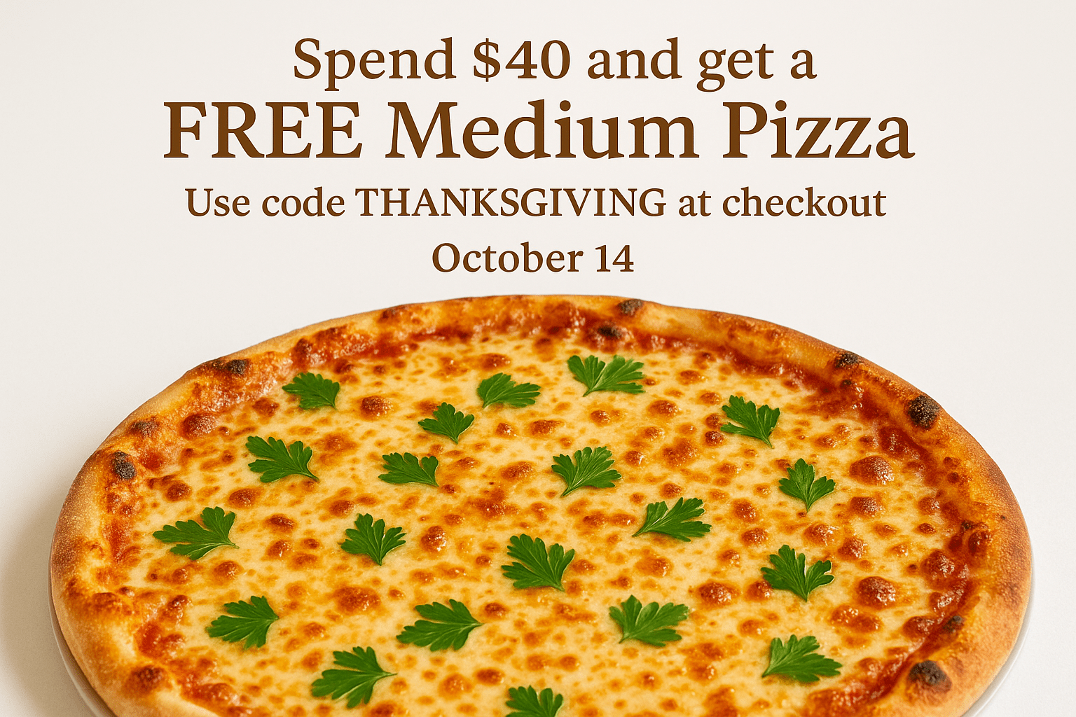 Free Medium Cheese Pizza - City South Pizza