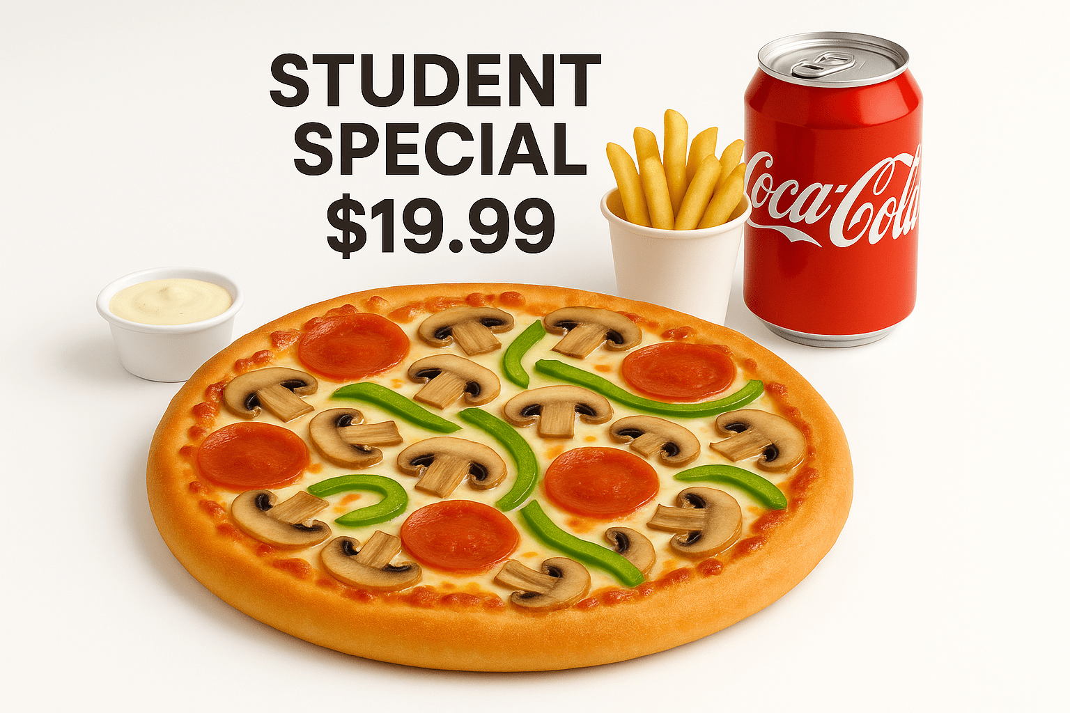 Student Special - Medium 4 - Topping Pizza Combo - City South Pizza