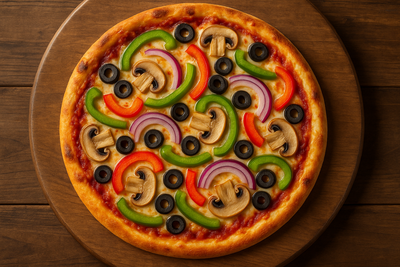 Recipe pizza with 4 vegetable toppings